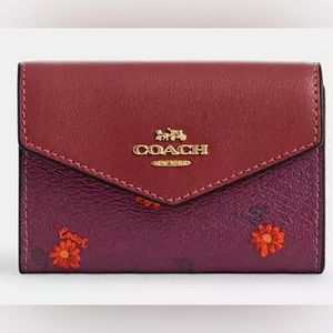 Coach Flap Card Case With Country Floral Print